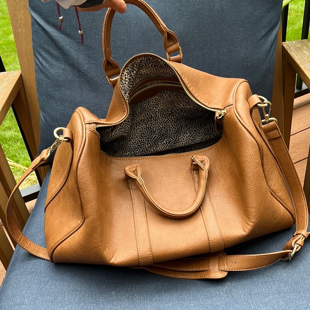 Faux leather weekender bag